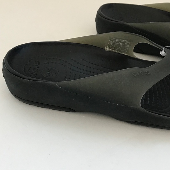 CROCS Flip Flop Sandals Black Carlie Flip NWT Women’s Size 10 - Picture 3 of 16